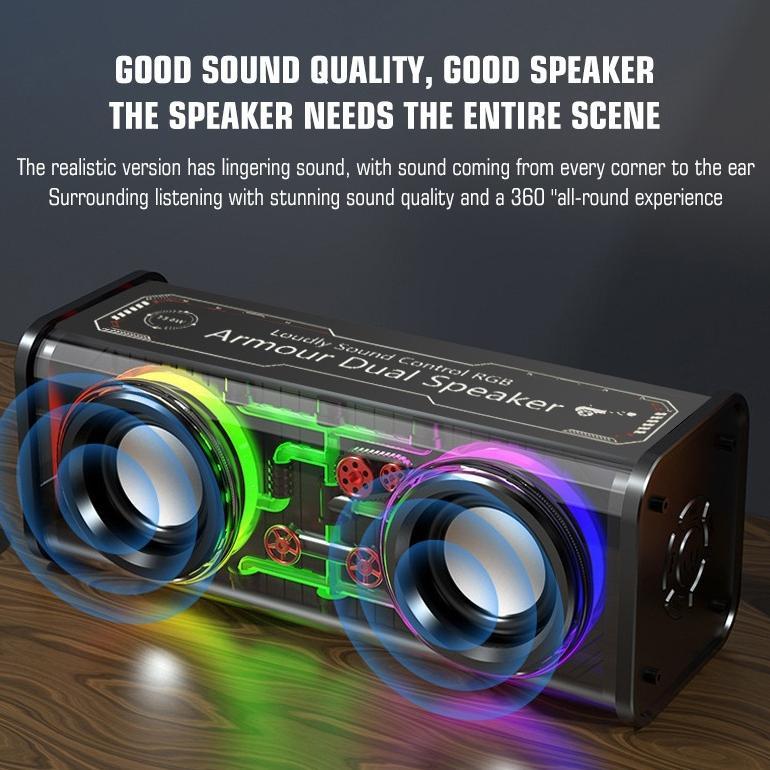 BIG SALE speaker bluetooth subwoofer meriam baja kecil transparan audio portabel nirkabel 13w mecha 