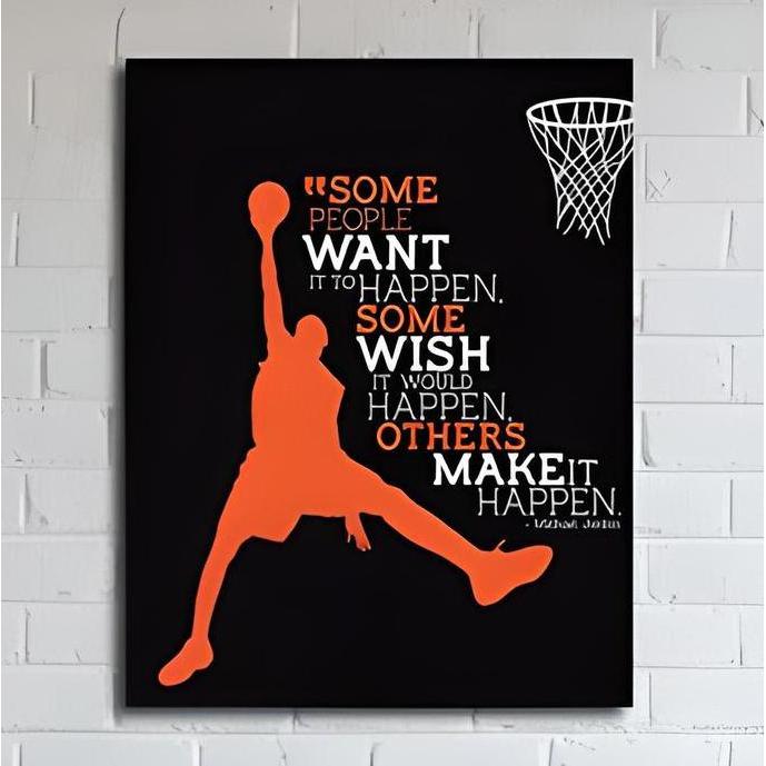 POSTER DINDING ART TYPOGRAPHY MICHAEL JORDAN FB27