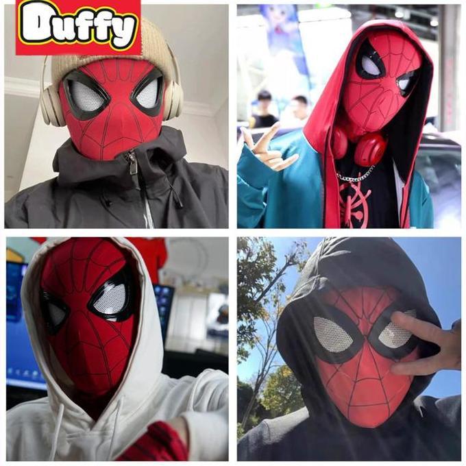 Bisa BerkedipTopeng Spiderman Mask / Topeng Mask Spiderman Headgear Superhero Chin Control Cosplay /