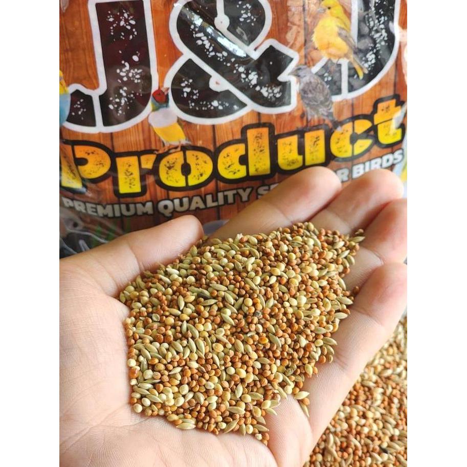 J&J Finch Mix (FM) (1KG) Pakan Burung Emprit, Gold Amadine, Finch