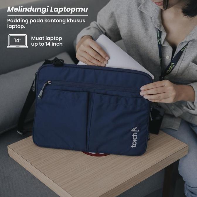 Premium Torch Tas Selempang Laptop Anti Air - Sling Bag Laptop Slevee Gwangju Original