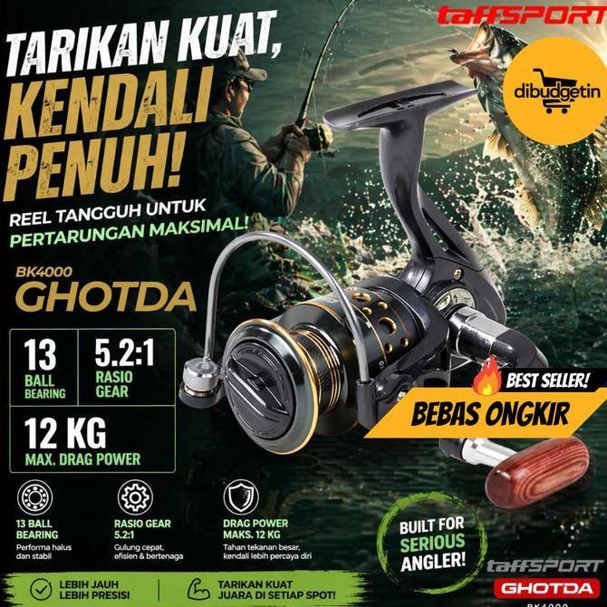 MELAKASA TaffSPORT GHOTDA Reel Pancing Spinning Fishing Reel 5.2:1 4000 - BK4000