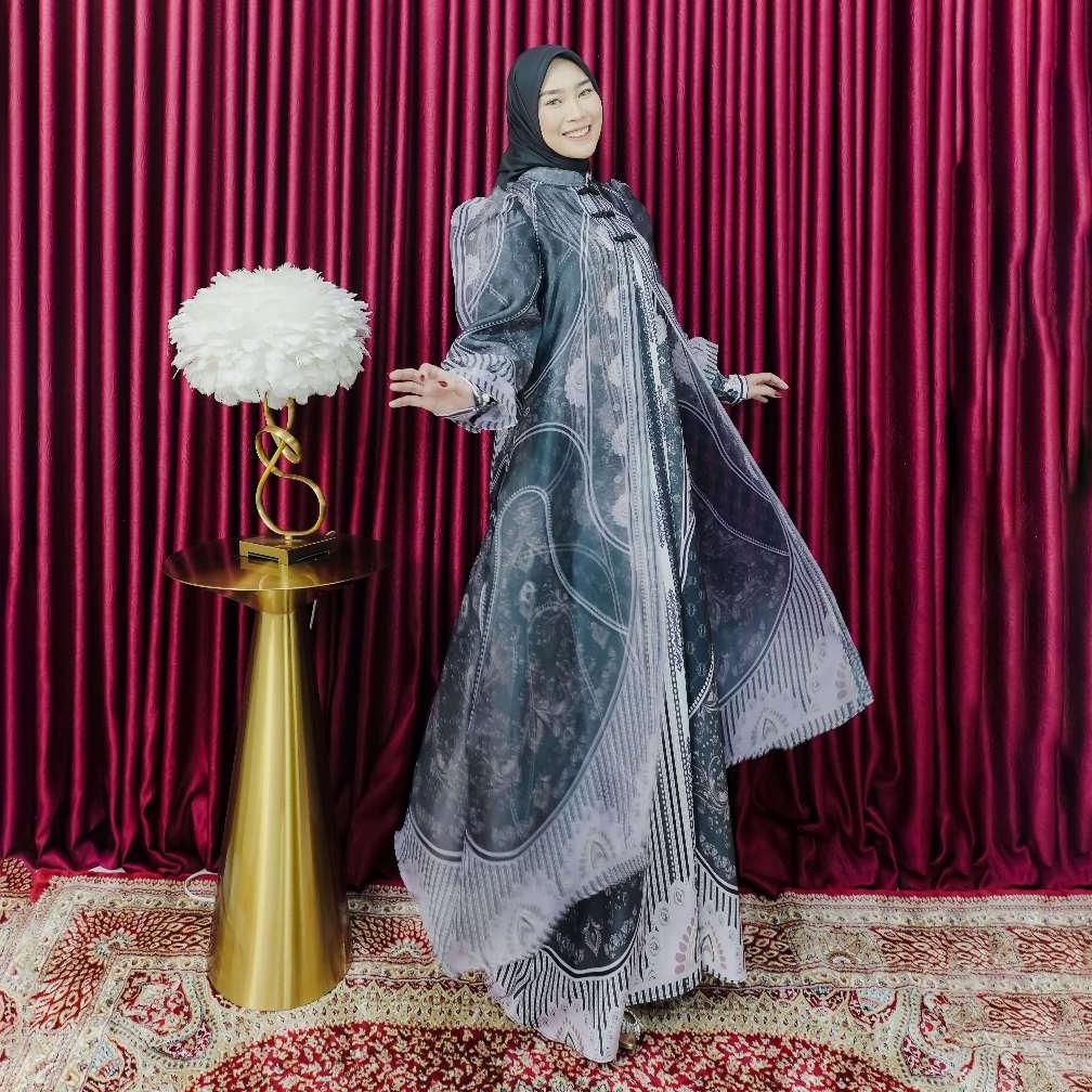 PROMO DAZFA Gamis Muslim Wanita Lepas Pasang Outer Organza