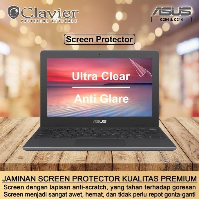 TERMURAH - Cover Garskin Laptop Asus ChromeBook Flip C214 C214M C214MA Bening