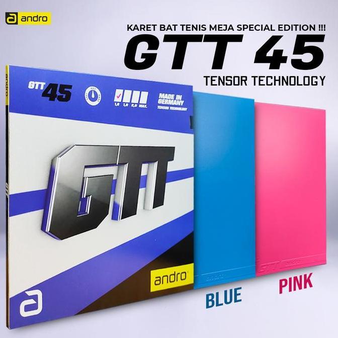 Karet Bat Tenis Meja Pingpong Andro GTT 45 Blue Tensor Technology