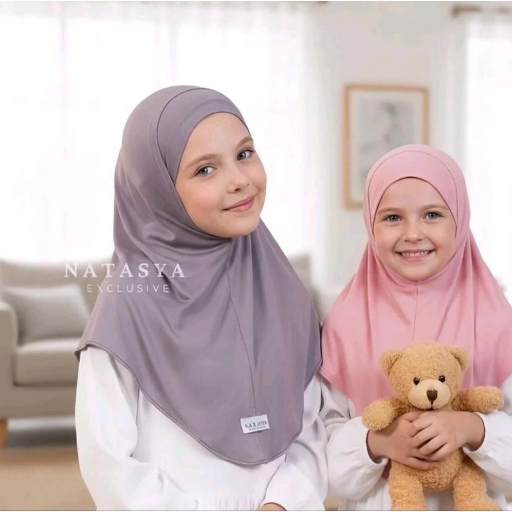 HEMAT Natasya- Hijab Anak Instan Dagu Karet Anaya Series Rayon Airyspandex Premium