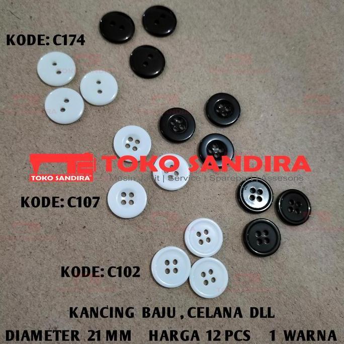 12 PCS Kancing baju 21 MM/kancing jas /kancing safari/kancing celana Alqshop