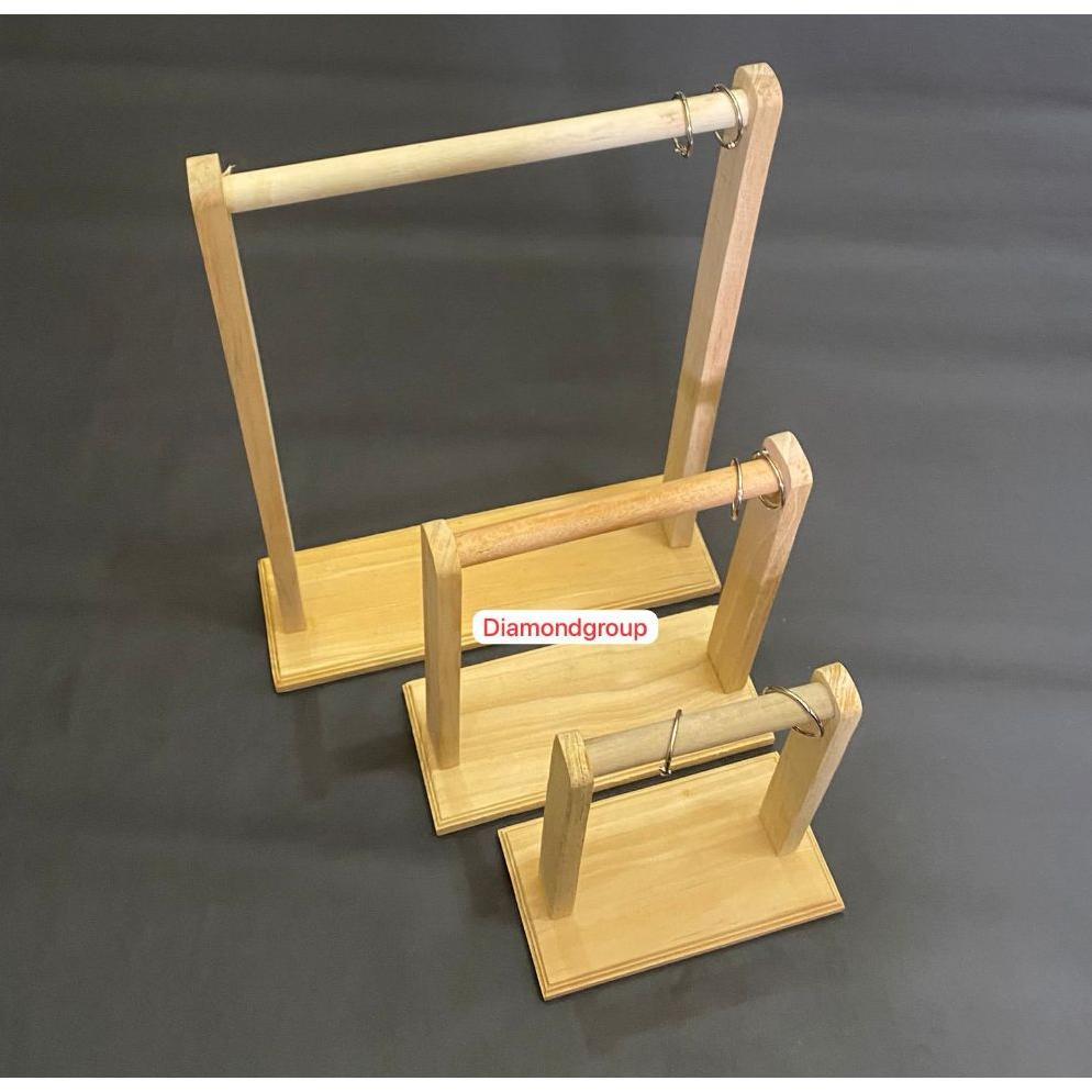 Stand Papan Menu Kayu Besar Sedang Kecil / Stand Menu Ring Serbaguna / Stand Display Menu Kayu