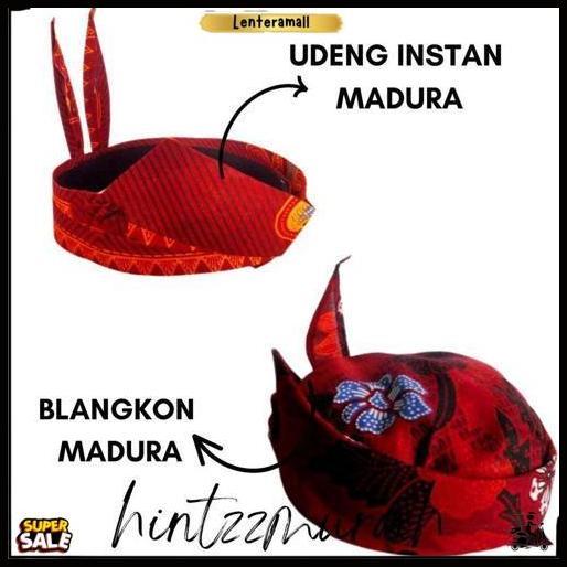 Udeng Instan Siap Pakai Khas Madura / Udeng Sakera / Blangkon Merah Madura Jawa Timur / Udeng Cak Su