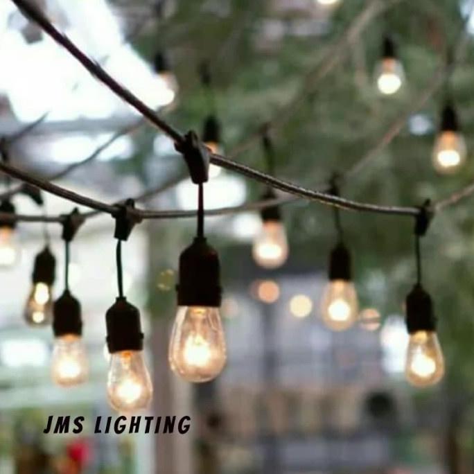 Fitting Lampu Gantung 10METER+ 20 FITTING Lampu Outdoor Cafe