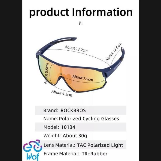 Murah Rockbros 10140 Polarized Sunglasses Outdoor Run Sports Kacamata Sepeda
