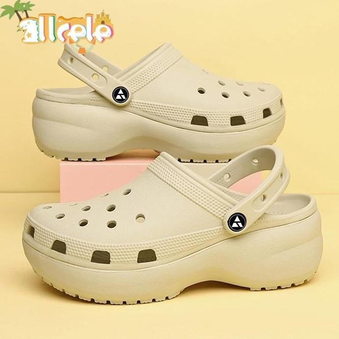 DV152 >> Llcele Sandal Baim Kodok Wanita Fuji Sepatu Jelly Wedges Women's Classic Platform Clog Selo