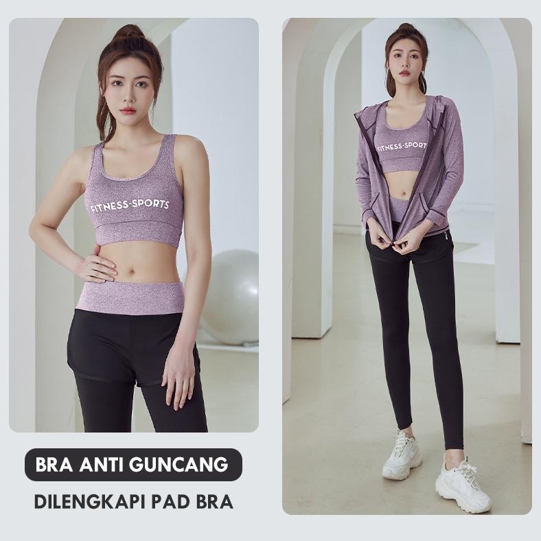 NEW DEALS Lulu Lemon Baju Senam Setelan Wanita Aerobic Celana Jaket Legging Pakaian Olahraga Lengan 