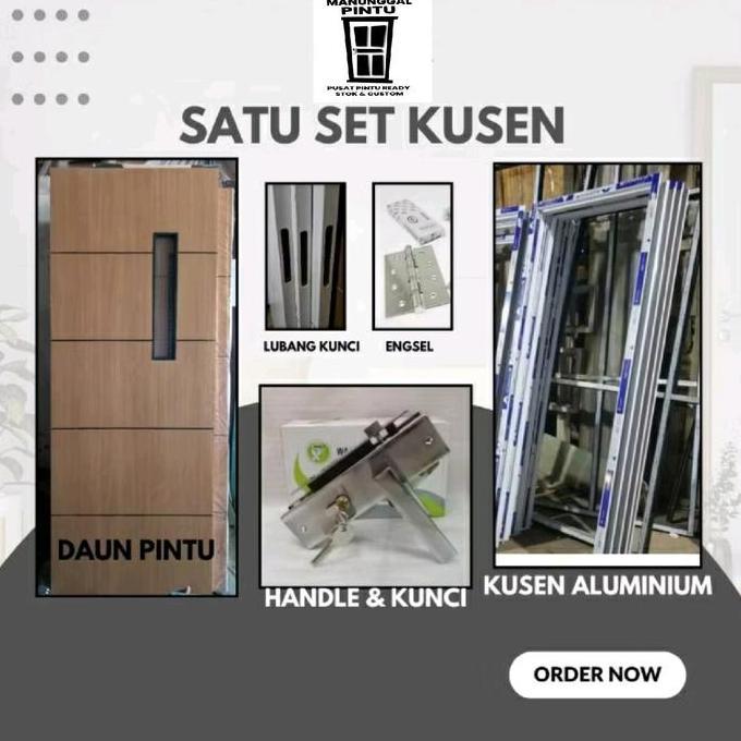 Terlaris 1 Set Pintu Minimalis Dan Kusen Aluminium Lengkap Tinggal Pasang | Pintu Kamar | Pintu Ruma