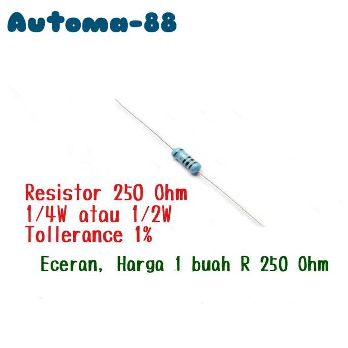 RESISTOR 250 OHM 250R UNTUK HART COMM 1/4 1/2 WATT 1% RESISTANCE R250 AT88