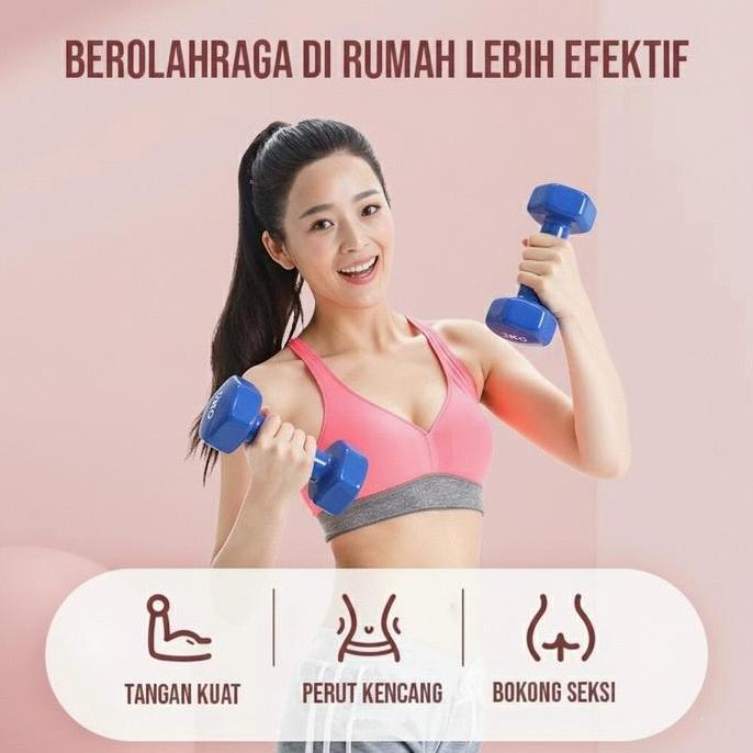 Cod Barbel / Dumbell Mini Kecil 1Kg 2Kg 3Kg Anti Slip Dumble Barbel Mini Heksagonal Anti Slip Warna 