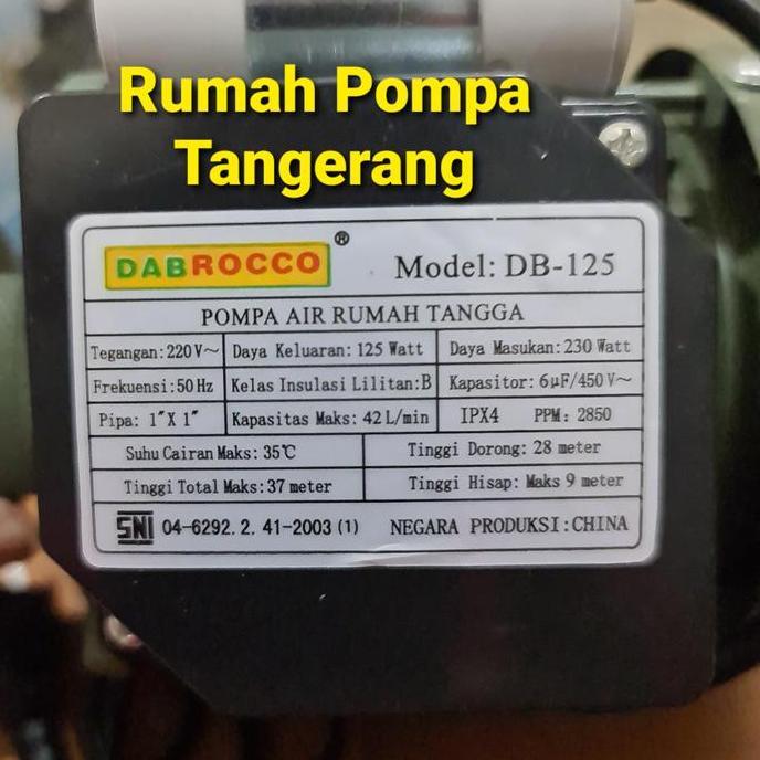 Pompa Air Sumur Dangkal Db 125 Dabrocco Otomatis Termurah