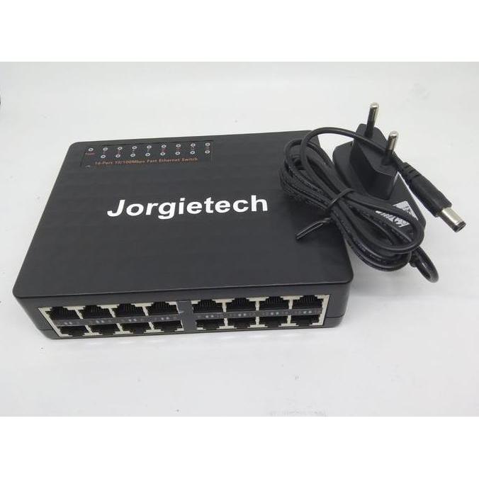 JORGIETECH SWITCH 16 PORT 10/100 HEMAT