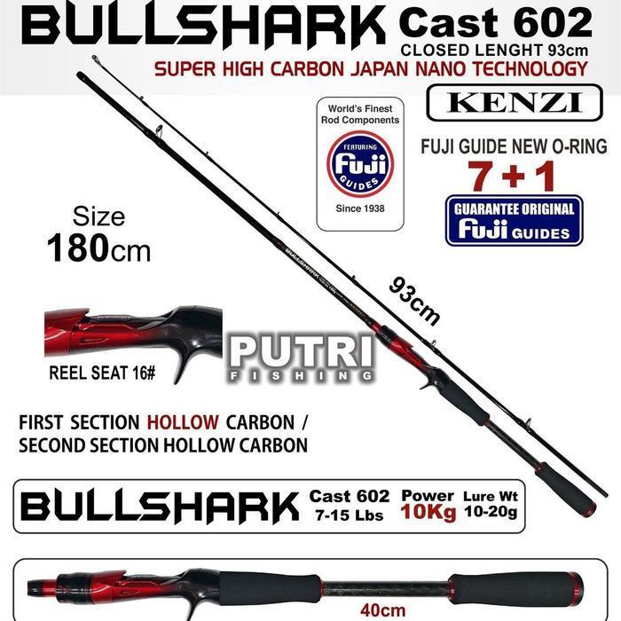 Joran Kenzi Bullshark 602 Baitcasting - Berat 6-14lbs hingga 10-20lbs - Reel