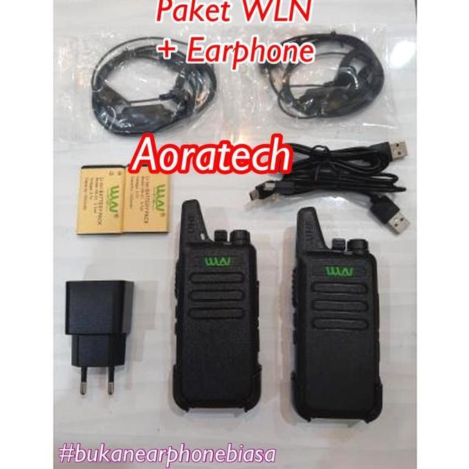 CUCI GUDANG - Walkie Talkie WLN HT KDC1 Radio KD C1 (isi 2pcs) Hitam 888s+EARPHONE