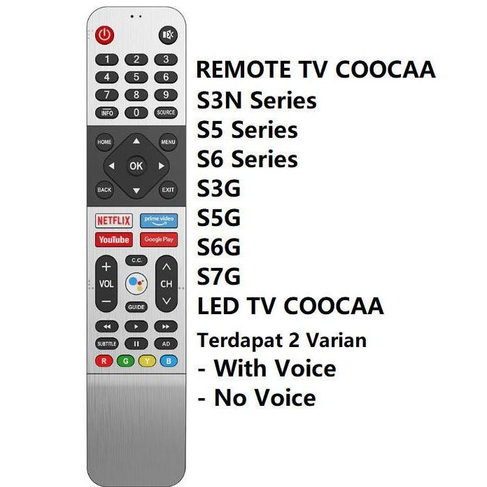 BEBAS ONGKIR - Remote SMART TV COOCAA 32S6G 40S5G WITH VOICE BLUETOOTH NETFLIX