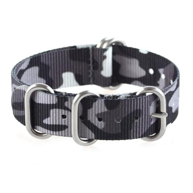 NYLON NATO ZULU FOR GARMIN FENIX 3 D2 - STRAP TALI JAM BAND CAMO GREY HANGER