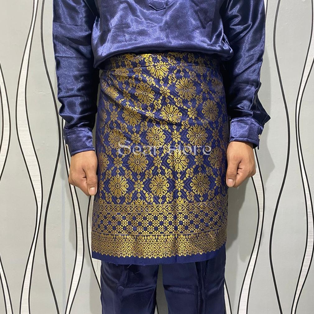 hot product songket pria melayu/songket bapak/tumpak songket/kain samping melayu/songket palembang/k