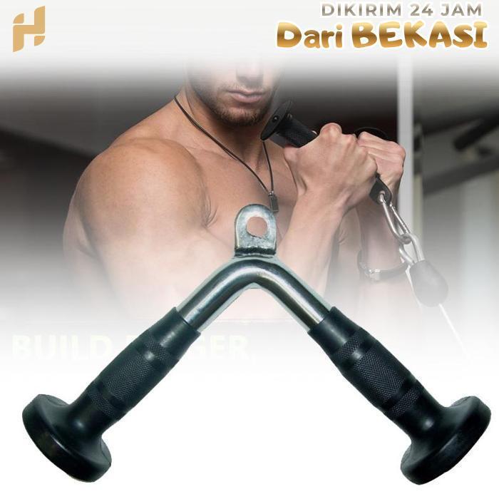 V Handle Gym Handle Pull Down Bar V Bar Handle Alat Fitness Rubber Grip Grip Bar Gym