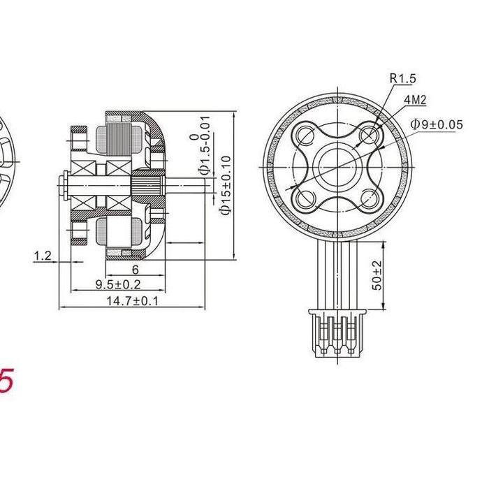 Happymodel EX1202.5 Brushless Motor 1.5mm shaft Crux3 Cine8