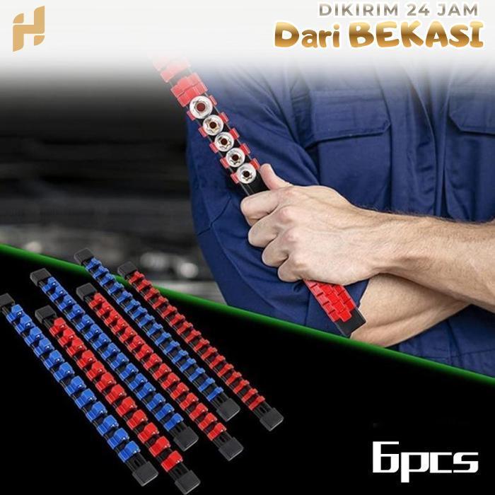 6pcs/Set Tools Socket Rail Tempat Mata Kunci Socket Socket Holder
