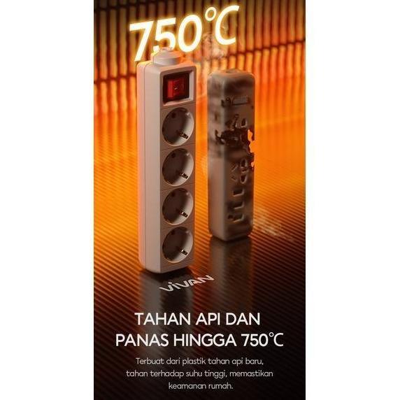 Vivan VPS-H3031A / VPS-H3041A / VPS-H3051A 3 4 5 6 Lubang Stop Kontak Colokan Saklar Socket Pemanjan
