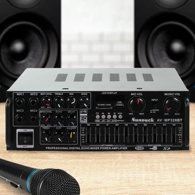 Sunbuck Bluetooth EQ Audio Amplifier Karaoke Home Theater - AV-MP326BT Equalizer - Mixer, Besi ampli