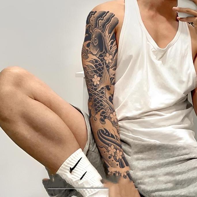 FANA Temporary Tattoo Bahan Herbal Tattoo Lengan Penuh Anti Silau & Natural Premium Tattoo Temporary