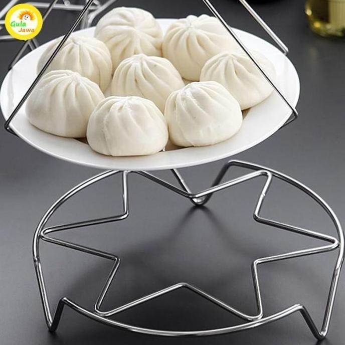 FANA Tatakan Panci Stainles Steel Alas Wajan Panci Piring Kukusan Rak Pengukus Dapur Multi-Fungsi Al
