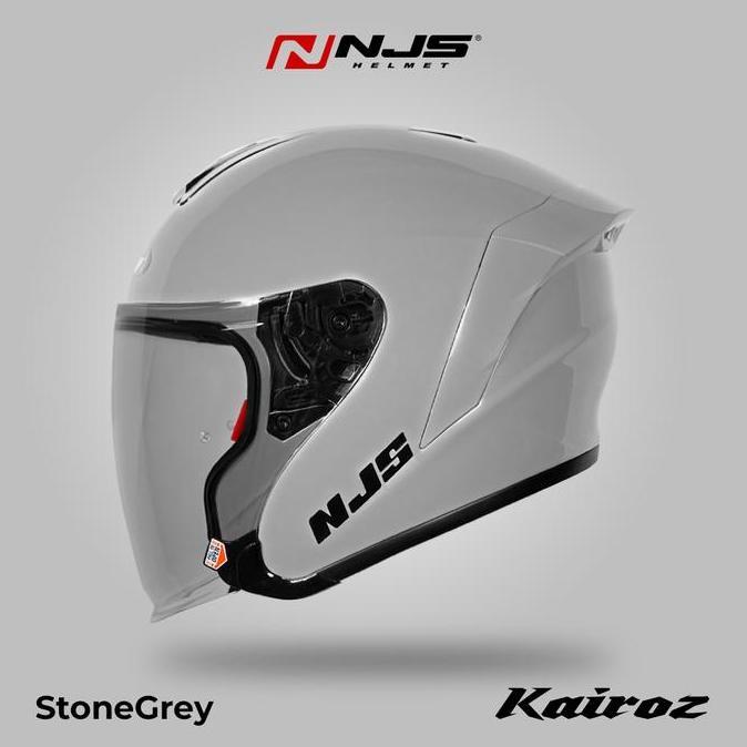 NJS KAIROZ STONE GREY Gloss/doff - Helm Half Face | Kairoz | Kairoz V1 |  Kairoz Polos | Kairoz ORI 