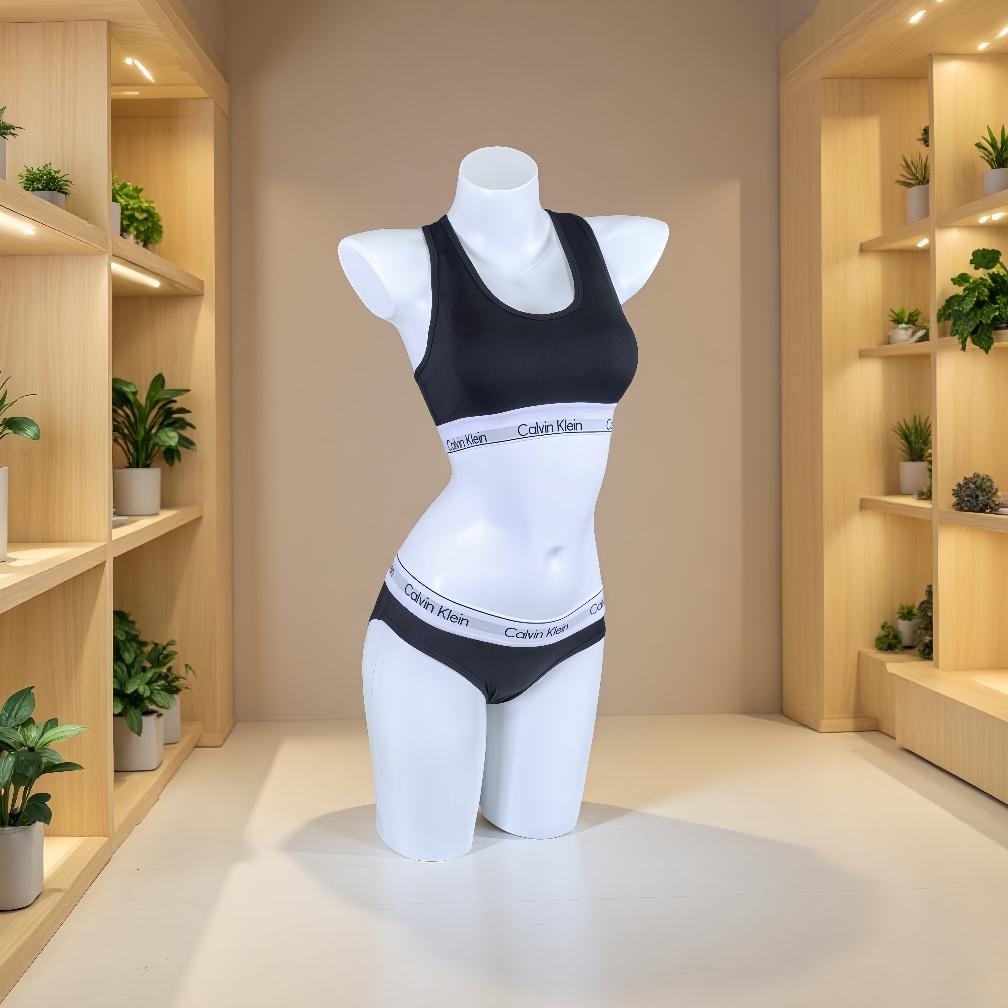 TERMURAH Asli Calvin Klein Modern Cotton Bra Set  - Bra Wanita Katun Murni Tanpa Kawat - Tank Top Ol