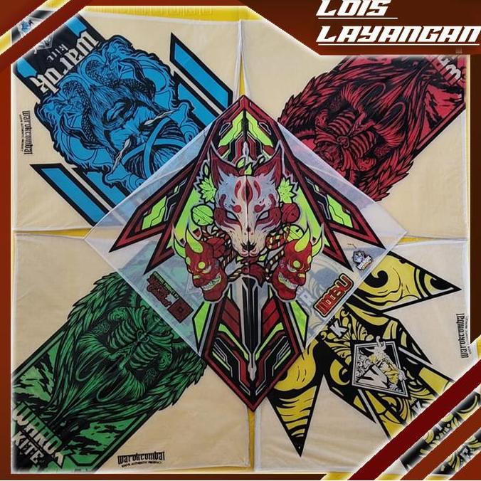 Paket 1 pcs Layangan Turnamen Warok Wibu Evolution  dan 10 pcs Layangan Gen Z Sukhoi Super Lilit War