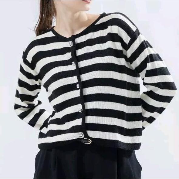 DR273 >> CARDIGAN MELISA STRIPES KNIT TERBARU