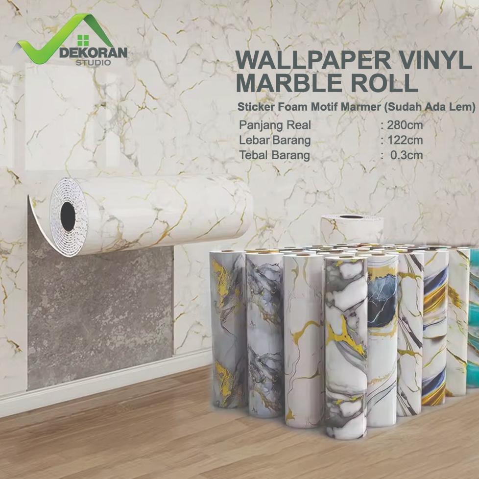Jamin Murah Dekoran Studio - Wallpaper Dinding Vinyl Marble Roll Sticker Foam 120 X 280 Cm Buruan Be