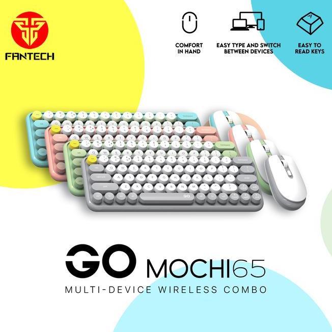 Fantech Life Keyboard Mouse Wireless Go Mochi 8065 Combo Set Wk896Wk897 Bluetooth Dual E Desain Comp