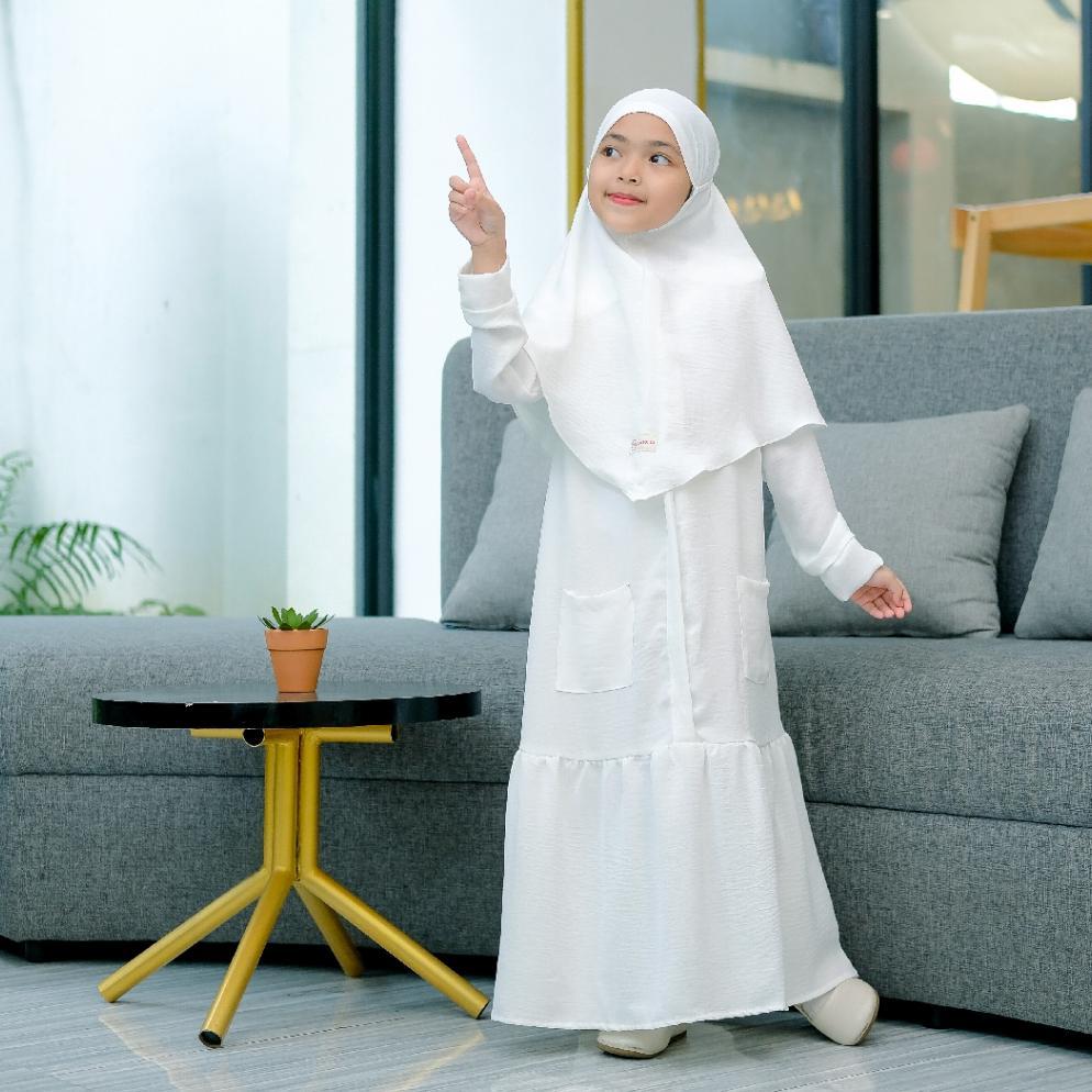 promo terbaru gamis anak perempuan luna series by baby malika | setelan gamis polos anak terbaru ber