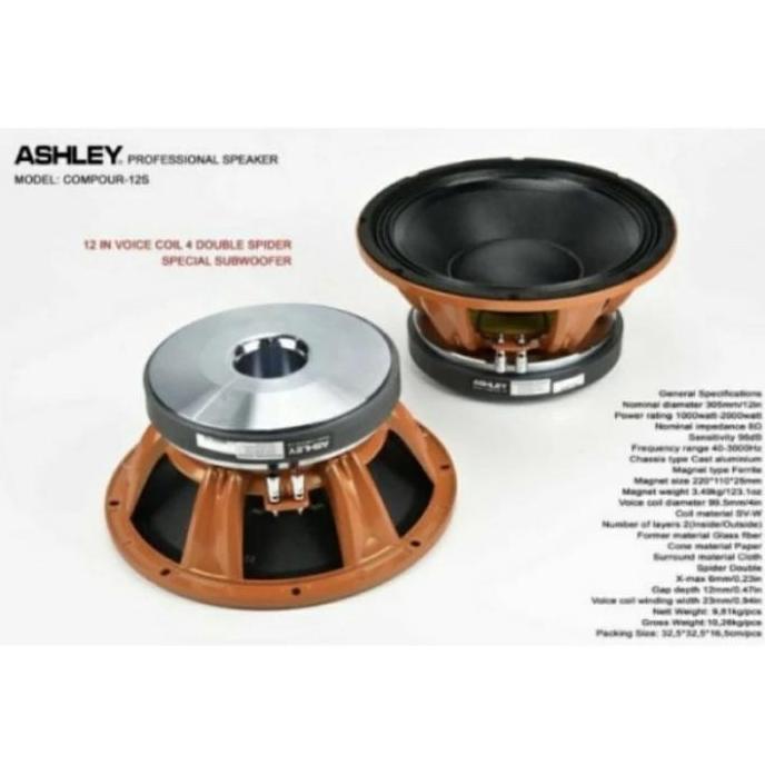 Speaker Component 12 Inch Subwoofer Ashley Compour 12S ORINAL ASHLEY