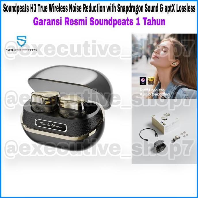 Soundpeats H3 True Wireless Noise Reduction with Snapdragon Sound & aptX Lossless - Garansi Resmi So