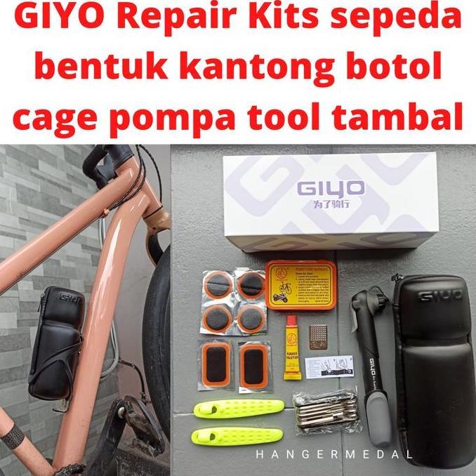 GIYO REPAIR KITS SEPEDA BENTUK KANTONG BOTOL CAGE POMPA TOOL TAMBAL SGA3