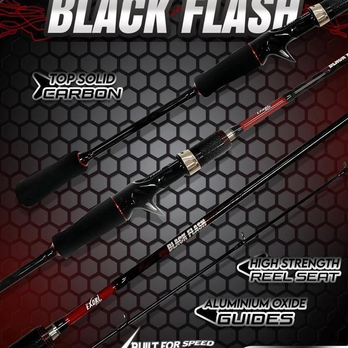Joran BC EXORI Fishing BLACK FLASH 190 198 [25] Top Solid Carbon Blanks Bait Casting | Sungai Rawa R