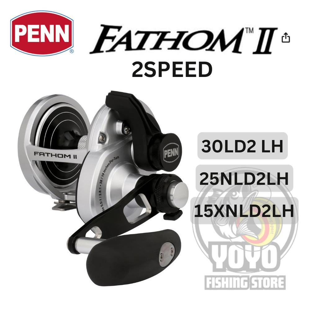Reel Pancing PENN Fathom II Lever Drag Handle Kiri Overhead Jigging Metal Body