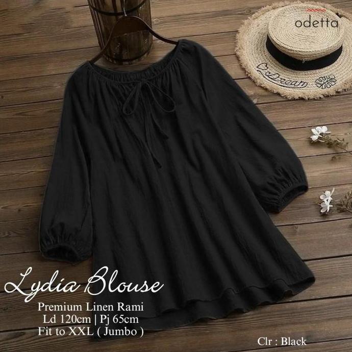 Abaka- Blouse Nita Jumbo Lydia Basic Crinkle Airflow Oversize Baju Top Desa Serut Atasan Lengan Panj