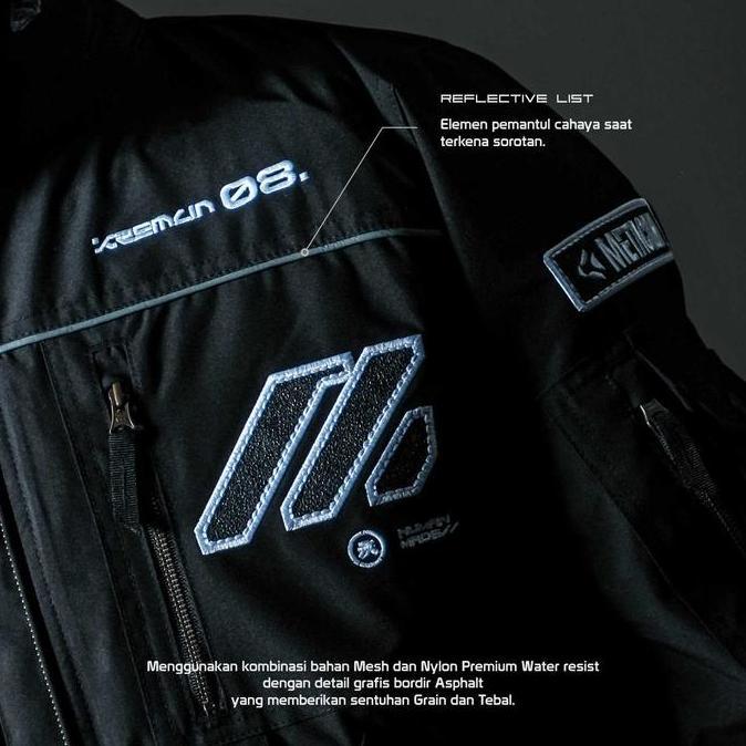 Hombre- New- Kremlin Jacket Black Biker Cyberpunk Motor - Metacrush V.2 - Hitam
