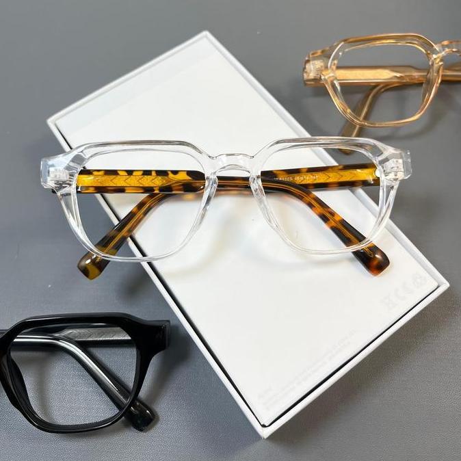Men- {Beli 1 Pcs Minus Gratis Kacamata Normal} 813 New Frame Kacamata Kotak Lensa Photocromic~Bluerc