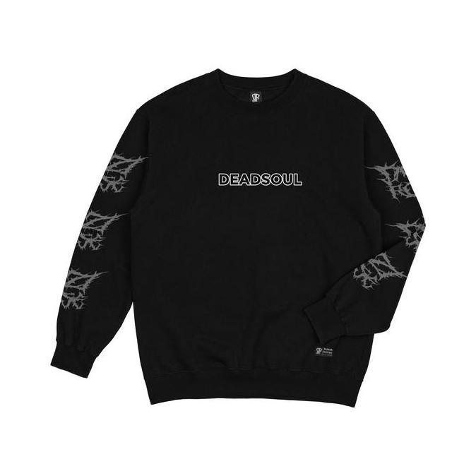 Hombre- New- Dezirose Sweater Crewneck Deadsoul Pria Nita Distro Hitam Fleece 280Gsm Tebal Size M-Xx